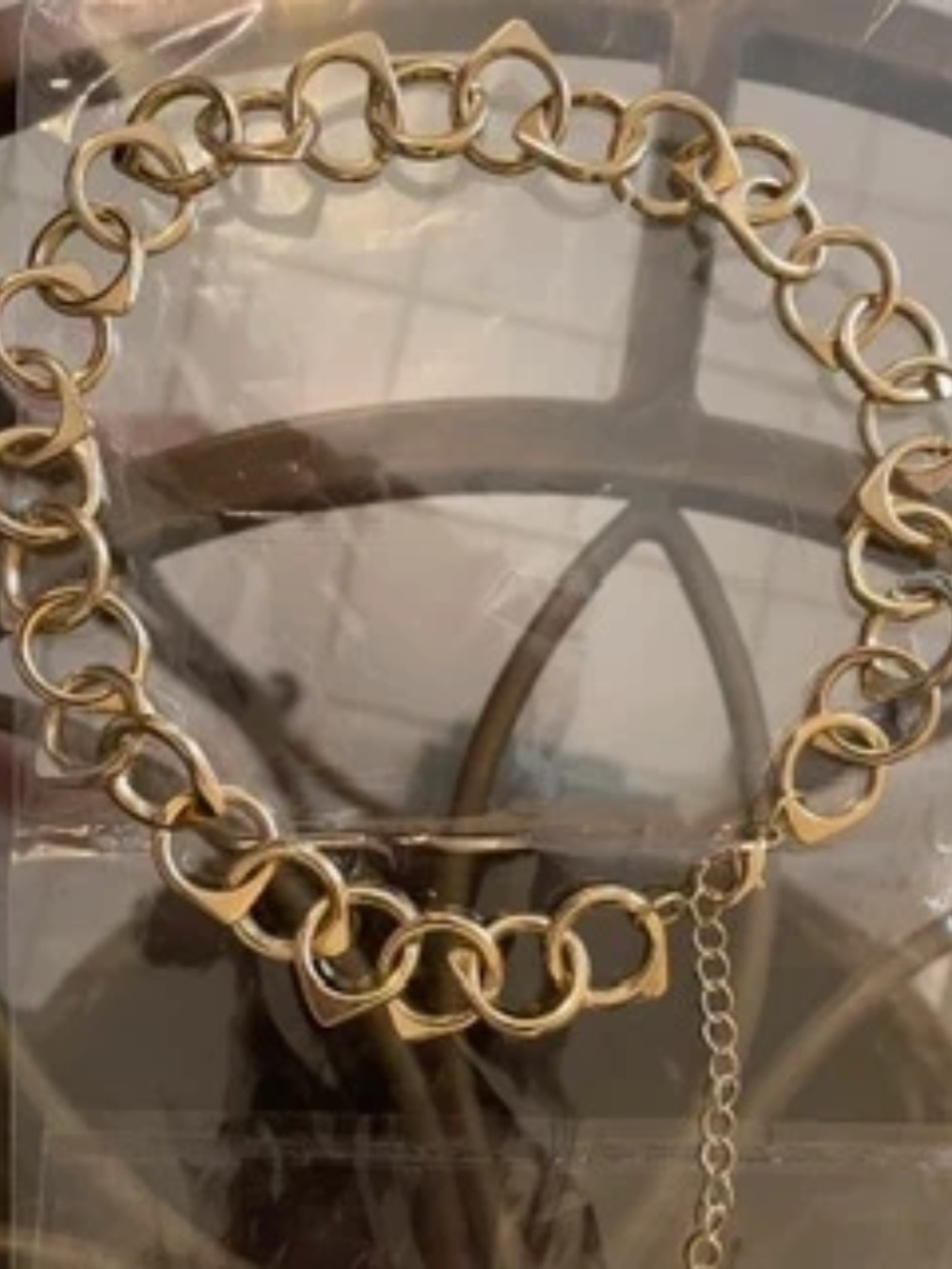 Handcuff/Soda Tab Golden Hoop Choker